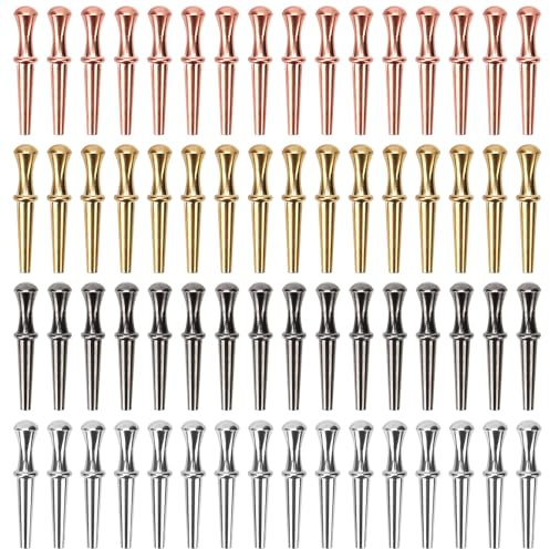 64pcs Cribbage Board Pegs, Cribbage Board Pins Metal Cribbage Pegs Gesture Cribbage Pegs Set Fit 1/8 Hole Cribbage Traditional Board Game for Friends and Family, 4 Colors