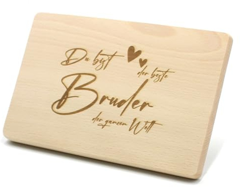 Frühstücksbrettchen für den Bruder für zb. Geburtstag Essbrett Schneidbrett Holz Brotzeitbrett (Bester Bruder)