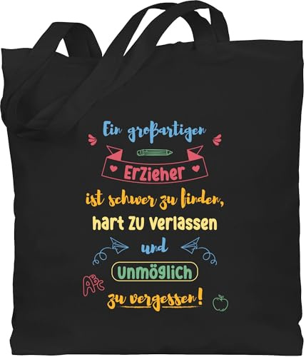Shirtracer - Baumwolltasche - - Taschen - Ein großartiger Erzieher ist schwer zu finden | Geschenk Erzieher Abschied | Abschiedsgeschenk Kindergarten Erzieher