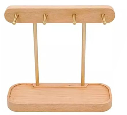 KITCISSL Llavero Organizador De Llaves Platos Decoracion Bandeja para Cambio De Teléfono Relojes, Bandeja Decorativa Madera Vaciabolsillos Moderno Bandeja Decorativa Centro De Mesa(Khaki)