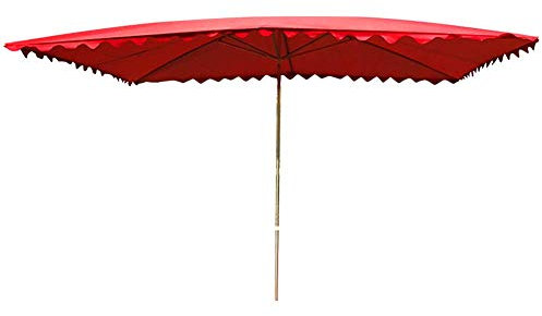 NSTVVEE Auvent de Parasol rectangulaire de 2,9 m, Parasol inclinable extérieur à 8 Nervures avec mécanisme d'inclinaison, Anti-UV pour Plage/Piscine/Patio/Tente d'abri extérieur (Rouge A)