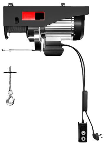 Micro Gru Elettrica, Verricello Elettrico da 12 M, Gru Elettrica Domestica 220 V con Telecomando, Paranco di Sollevamento Elettrico con Fune Metallica in Acciaio da 100-200 kg