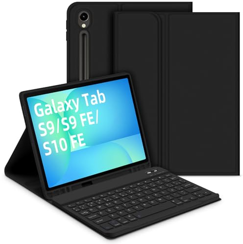 Bettdow Funda con Teclado para Samsung Galaxy Tab S10 Lite/S10 FE 10,9 2025, Desmontable Español Ñ Teclado con Funda para Galaxy Tab S10 FE/Tab S9 FE 10,9 Pulgadas/Tab S9 11 Pulgadas, Negro
