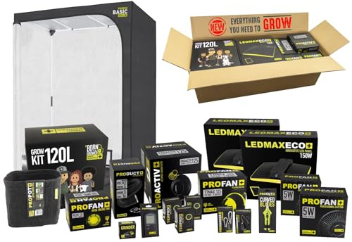 GARDEN HIGHPRO GROWKIT 120L | Grow Kit | Kit Cultivo | Armario Cultivo Indoor | Extractor 125mm | Filtro carbón | Ventilador 5W | Combiduct | Tijeras