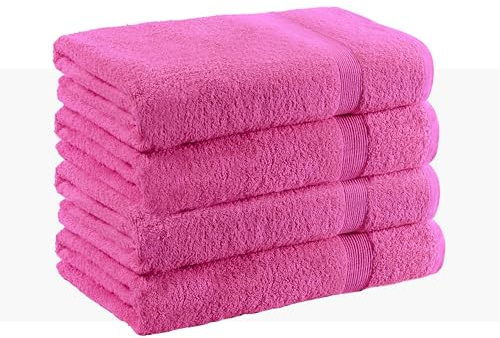 Diamond Tex 4 Pack Cotton Face Cloth Set 30 x 30 cm Flannel Washcloth Towels Extra Absorbent & Quick Dry Hotel Gym, Golf, Spa 600-GSM (Teal) (Pink)
