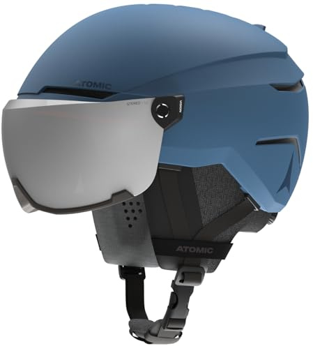 ATOMIC Savor Visor Stereo Skihelm mit Visier - Ocean - Größe M - Snowboard- & Ski-Helm mit Brille - 360° Fit System & Active Aircon Belüftungssystem - Holo Core für maximale Stoßdämpfung