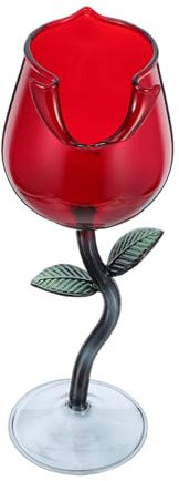 BESTOYARD 5.07oz Verres à Forme De Rose Goblets Pour Célébrations Dîners Et Saint-valentin Verres Idéaux Pour Boissons Variées