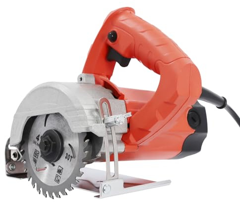 1580w Wood Stone Cutter Saw Granite Ceramic Tile Marble Cut Machine+110mm Blade Wood and Stone Cutting Machine, with Protective Cover, 0-45°, Red, 13000RPM