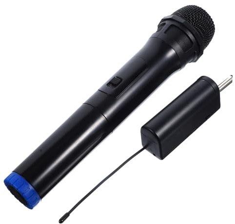 BESPORTBLE Microfono Wireless Professionale in Plastica Nero con Suono Chiaro e Facile da Usare, per Canto All'aperto e Uso Domestico, Set Completo con Ricevitore
