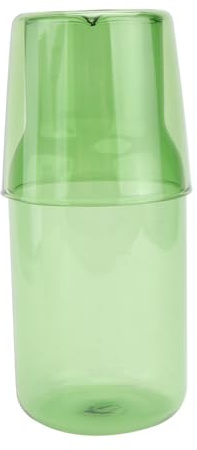 CLISPEED Juego De Vaso De Vidrio y Botella De Agua De Borosilicato Transparente Color Verde, 1 Vaso y 1 Hervidor, Herramientas Para Beber Domésticas, Ideales Para Casa, Oficina y Hotel