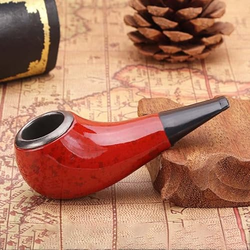 Resin Smoking Pipe for Tobacco Lightweight & Durable Pipe with Flat Bottom Beginner-Friendly Design Smooth Smoking Experience for Pipe Smokers (A)