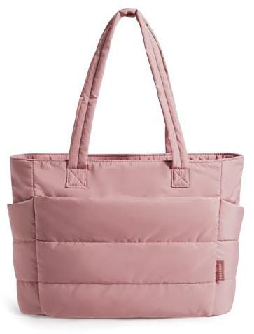 bagsmart Handtasche Damen Arbeitstasche Puffer Shopper Tasche Tote Bag 20L | Leicht Handtaschen mit Laptopfach Mehreren Fächern, Laptoptasche Lehrertasche Schultasche für Uni Arbeit Reise Shop Schule