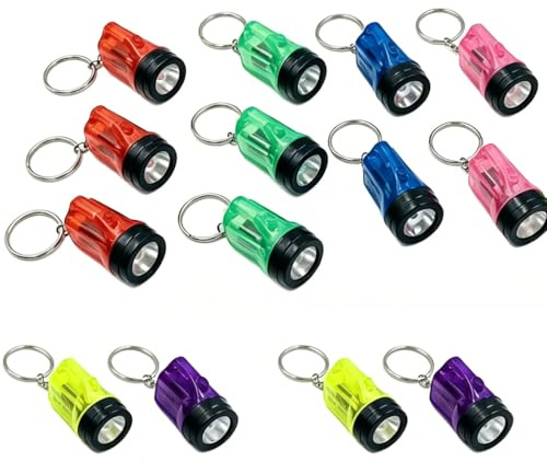 Set di 14 mini torcia portachiavi con torcia a LED, piccola per pensierini di compleanno dei bambini, piccoli regali colorati per bambini, pensierini, bomboniere, mini regali per esterni, campeggio