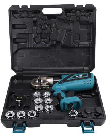 Yctze Hydraulic Crimping Tool, Electrical Wire Terminal Cable Lugs Crimper, Rechargeable Crimping Tool Kits with 60KN Hydraulic Cable Lug Crimper & Dies