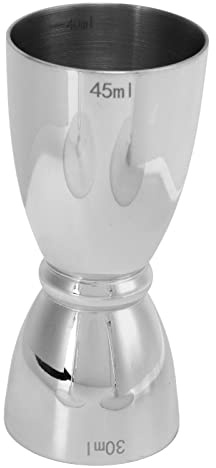 QANYEGN Jigger de cóctel de Acero Inoxidable, Taza medidora de Vino de Doble Cabezal, Taza medidora de coctelera de Vino para Bar, Fiesta, Club Familiar (Luz de espejo en forma de U)