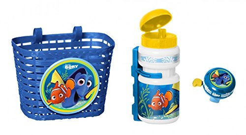 Dory 3tlg Disney Kinder Fahrrad Lenker Tasche Korb + Sport Trinkflasche + Klingel Glocke Set
