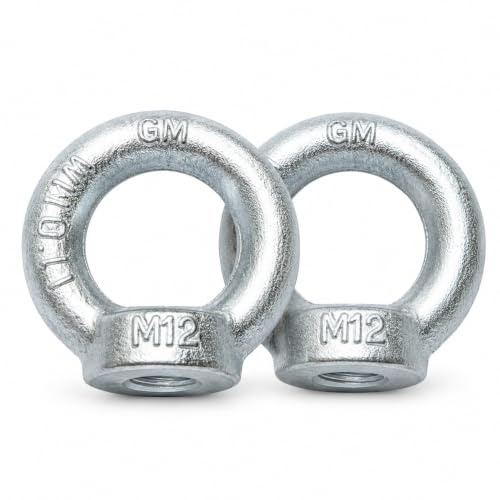 KeyMet GmbH 2 ringmutter ringmuttrar Ösenmutter M12 Augmutter Transportögla DIN 582 C15 förzinkad