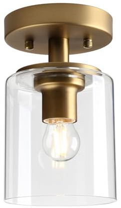 Yosoan Industrial Glass Ceiling Lights, Edison Pendant Light Fitting, Flush Ceiling Light Fixture, E27 Srew (Antique)