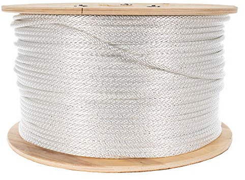 Golberg Nylon geflochtenes verzinktes Drahtseil - Fahnenmast Halyard Seil - Flugzeugdrahtkabelkern - hohe Zugfestigkeit (0,6 cm x 1,5 m) - Weiß
