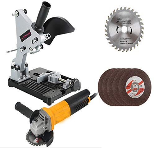 Angle Grinder 2000W,125mm Side Disc Grinder 12000RPM Tool with 6 Cut Off and Grinding Polishing Abrasive Wheels,Support Bracket Machine for 100 and 125 Angle Grinde