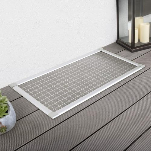 empasa Lichtschachtabdeckung Kellerschachtabdeckung mit Alu-Rahmen 'Profi' als kürzbarer Selbstbausatz, Material: Edelstahl-Gewebe, Größe: 60 x 115 cm