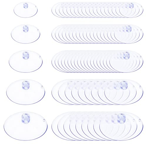 Glarks Saugnäpf-Set, 25 mm, 30 mm, 35 mm, 40 mm, 45 mm, 5 Größen, Gummi, Anti-Kollisions-Saugnäpfe mit Löchern ohne Haken, für Zuhause, Küche, Badezimmer, Haushaltswaren, zum Aufhängen, 80 Stück