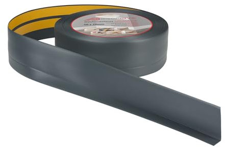 ProfiPVC Weichsockelleiste - Abschlussleiste aus PVC 50x20mm 25 Meter, selbstklebende Bodenleiste, flexible Knickleiste, auch für Küche und Badezimmer, Premium Weich Sockelleiste, Anthrazit