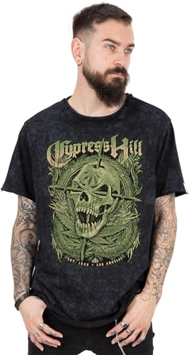 Cypress Hill T-Shirt for Men & Women | Unisex Black Short Sleeve Skull Band Logo Tee | Music CD Clothing Gifts Merchandise X-Large