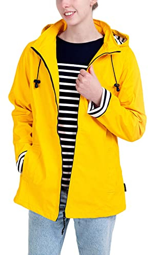 Breizh Ocean - ERQUY vattentät vax, smal passform med randig interiör - Dam Kläder - från XS till 4XL, Gult, 3XL