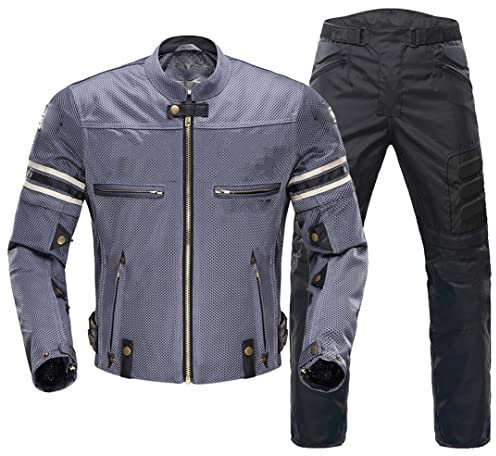 Herren Motocross Atmungsaktive Motorradjacke Damen Sommer Fahrradanzug Abnehmbare Ärmel Körperschutz