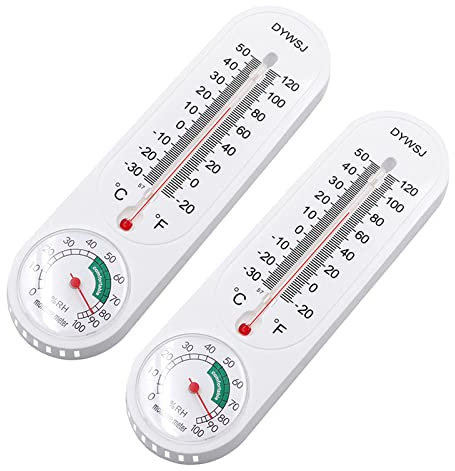 LVYXON 2 Stück Wandthermometer Innen Außen Thermometer, Genaues Raumthermometer Raumtemperatur Messgerät im Heimbüro, Garten oder Gewächshaus, -30 bis +50°C
