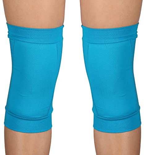 DRUNA Rodilleras de Gimnasia Rítmica, Protección Rodillas, Protección para Danza, Ballet| Ideal para Entrenamientos INDIGO (M, Turquesa)