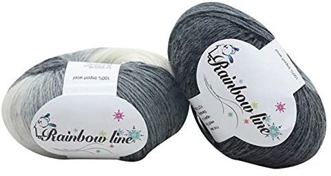 2 Stück Wolle Farbverlauf Zum Häkeln, Batik Wolle mit Farbverlauf mehrfarbig 50g Multicolor Strickwolle Häkelwolle, Bunt Farbverlauf Set für Häkeln & stricken