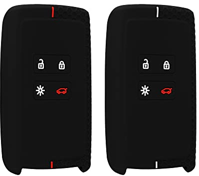 kwmobile Set 2 Cover Chiave Auto Compatibile con Renault con 4 tasti Smart Key (solo Keyless Go) - Custodia Chiavi Auto Copri Telecomando - Copertina Chiave Macchina - Silicone