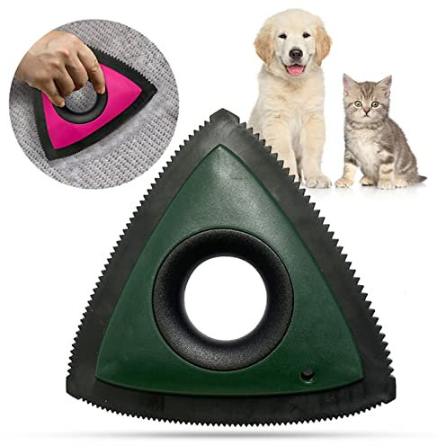 KAYLRE Hair Removal Brush Mini Triangle Edge Pet Hair Remover Dog Hair Removal Device Sofa Car Portbale Pet Hair Silicone Brush Fur Cleaner Pet Supplies Hair Remover Brush (Size : Green)