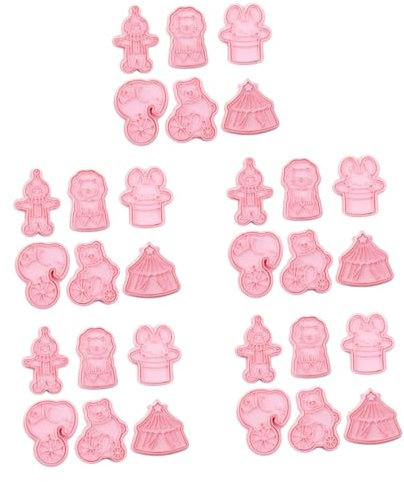 BESTonZON 30 Stk Keksform Süße Backutensilien Personalisierte Keksstempel Zum Backen Plätzchen-stempel Keksausstecher Zirkus-ausstecher Fondant-ausstecher 3d-gummis Sterben Plastik Tier Kind