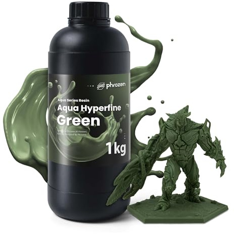Phrozen Aqua Hyperfine-Green | 3D Drucker Resin für LCD 3D Printer mit 12K+ Auflösung | 405nm Standard Photopolymer Druck Harz | Hohe Präzision, Stabile Druckqualität - Armee Grün (1kg)