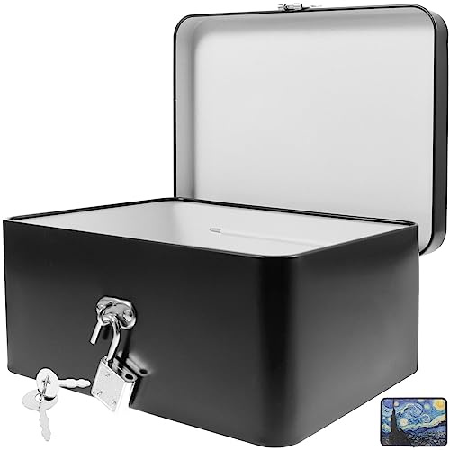 IMIKEYA Box Storage Tin Box with Lock Desktop Storage Tin Cookie s Jewelry Decorative Keepsake Case Display Case with Lock Jewelry Chest s with Key plate
