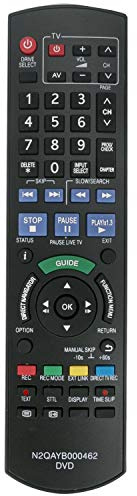 N2QAYB000462 Remote Control fit for Panasonic DVD Recorder N2QAYB000466 | DMR-EX86 DMR-EX86EB DMR-EX773 DMR-EX86EB-K DMR-EX72SEG DMR-EX769EF N2QAYB000332 DMR-EZ45 DMR-EZ47 DMR-EZ48 DMR-EZ49 DMR-EZ49V