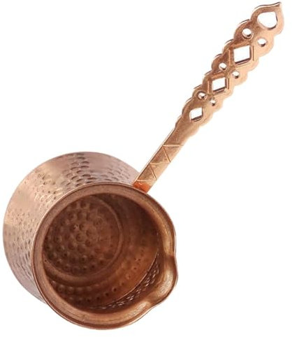 PHENOFICE 320ml Retro Turkish Coffee Pot Multi-Function Coffee Maker Coppered Aluminium Kettle for Home Use