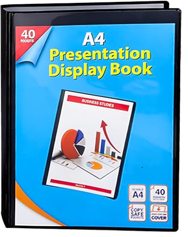 2 UR DOOR A4 Display Presentation Book - 40 Pockets, 80 Views Portfolio - Acid-Free Copy Safe, Durable PP Material Polly Pocket - Plastic Wallets Folder Project Book (Pack of 1)