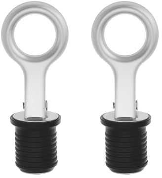 EMSea 2 Stück 23mm Gummi Bootsstöpsel Edelstahl Marine Bilgenstöpsel Boot Ablassstopfen Set Schnellverschluss Ablassschraube mit Edelstahlgriff