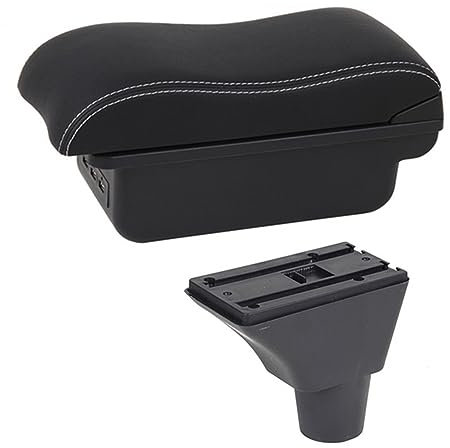 MIAOLISI Caja Apoyabrazos Coche Decoración De Estilo De Coche con Portavasos Accesorios USB Caja De Reposabrazos Contenido De Tienda Central para Seat para Ibiza 6j para Ibiza 6L(C2 White Line)