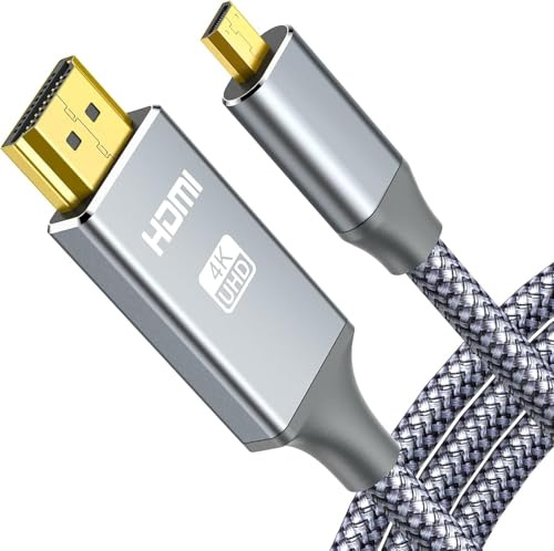 HLLYLL Micro HDMI auf HDMI Kable 1M 4K Ultra HD, 3D, 1080p, HDR, ARC Highspeed kompatibel mit Raspberry Pi, Kameras, Go Pro Hero, Monitor, Laptops, Cam Link
