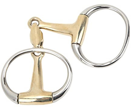 TIKATARER Bit di Snaffle per Cavalli, Anello da 135 Mm Anello di Cavallo Snaffle Bit Bit a Cavallo Equipaggiamento Equestre in Acciaio Inossidabile e Cerniera di Rame Anello Sciolto