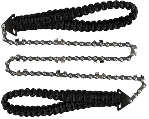 Rope Saw for Tree Branches | Survival Portable Chain Saw - Multipurpose 11 Teeth Non-Slip Chain Saw for Gardening, Camping and Jobs
