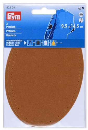 Prym 929044 Patches Velourslederimitat, aufbügelbar, 9,5 x 14,5 cm, camel