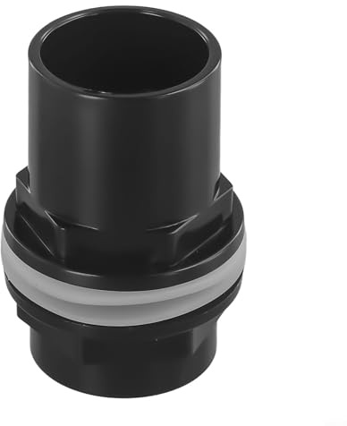 Conector de tanque, soldadura de acuario roscado, conector de tanque de agua de latón, mamparo con teado, para estanque de peces, tubo de filtro con junta (40 mm)