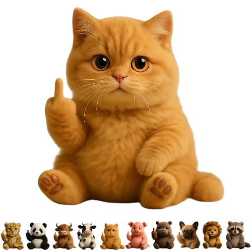 ActSo Middle Finger Plush Animals,lustiger Mittelfinger-plüschhund,niedlicher Lustiger Mittelfinger-plüschhun,Cute Middle Finger Plush Highland Cow,Stress Relief Decor Gift,for Home Office Desk-E
