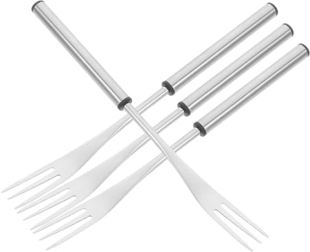 OSALADI Lange Fonduegabeln Edelstahl 4 Stück mit Farbigen Spitzen und Hitzebeständigen Griffen Vielseitig Verwendbar für Käsefondue Marshmallows und Fondue Am Grill